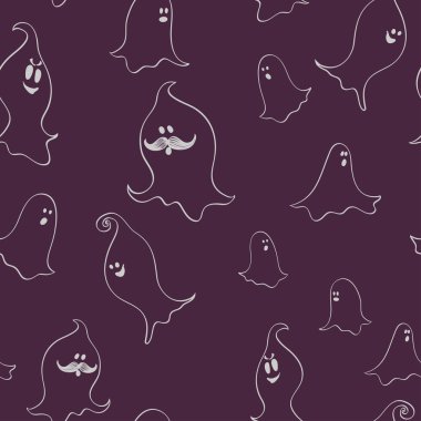 Cadılar Bayramı hayaletler seamless modeli