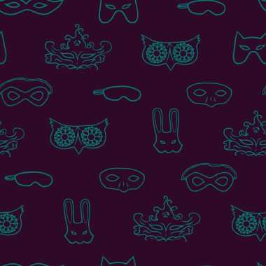 Karnaval maske siluetleri desen