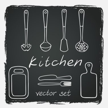 Farklı mutfak gereçleri kümesi
