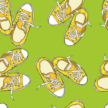 Çizgi film sarı spor ayakkabı