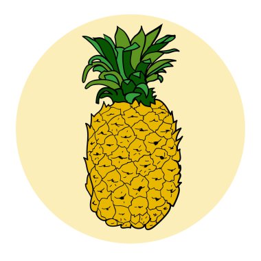 El çekilmiş renkli ananas