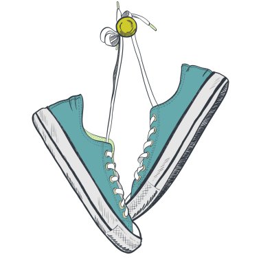 Pair of blue sneakers clipart