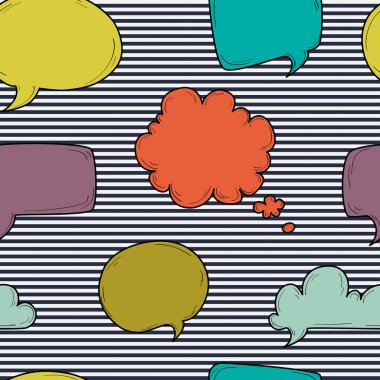 Konuşma ve düşünce kabarcıkları ile desen