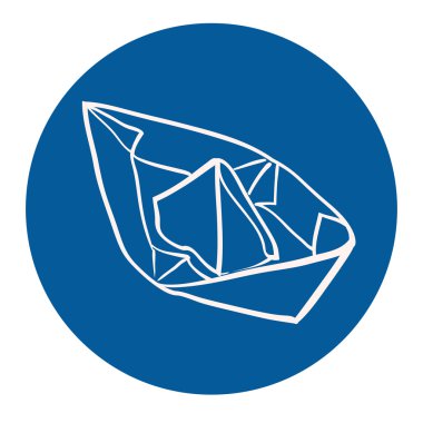 Origami kağıt tekne el çekilmiş