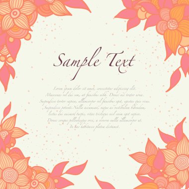 Parlak çiçek kartı şablonu