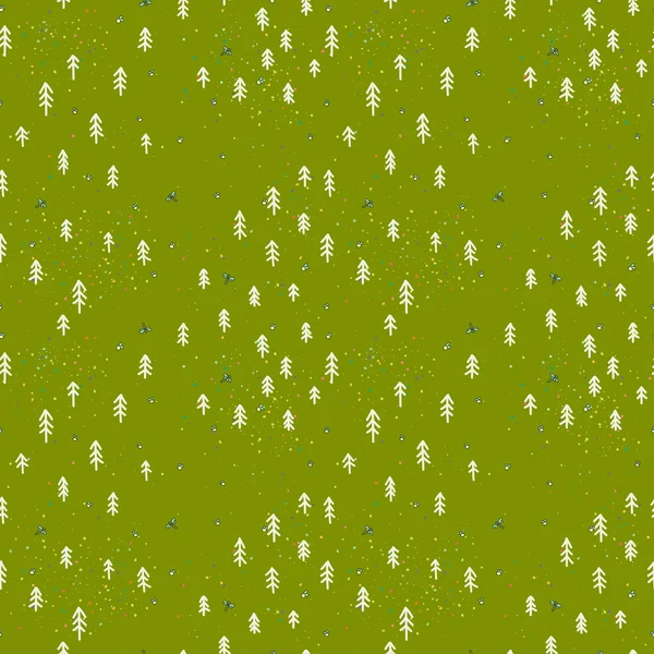 Forest doodle naadloze patroon — Stockvector