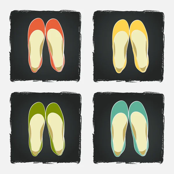 Colorful flat shoes — Stock Vector