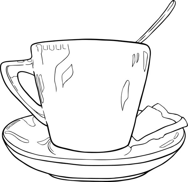 Boceto taza de café — Vector de stock