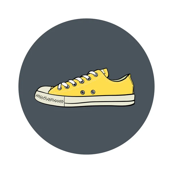 Hand drawn yellow sneaker — Stock Vector