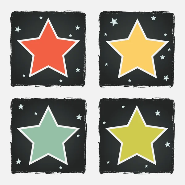 Different colorful stars — Stock Vector