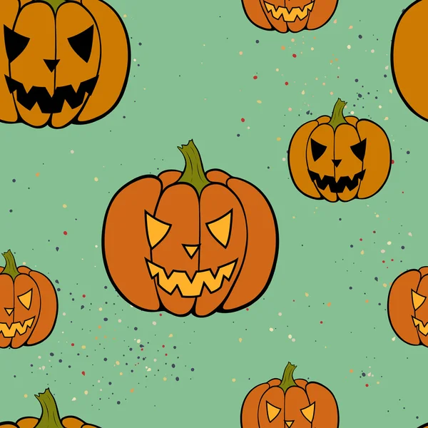 Halloween patroon met Jack-o'-lanterns. — Stockvector