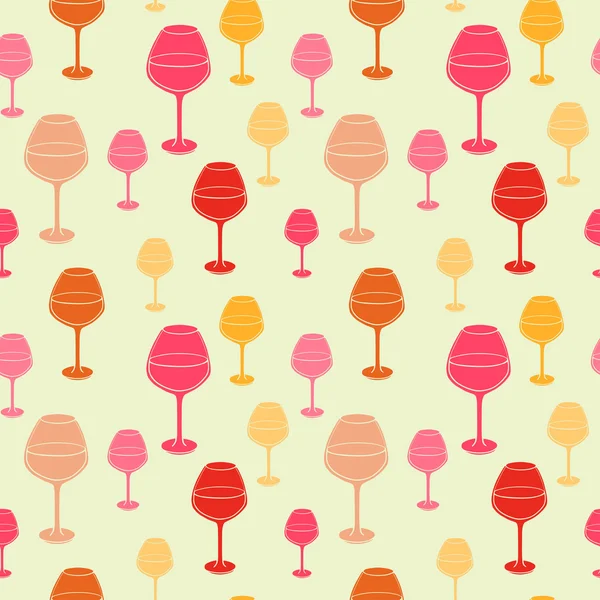 Pattern with  wine glasses — Stock Vector