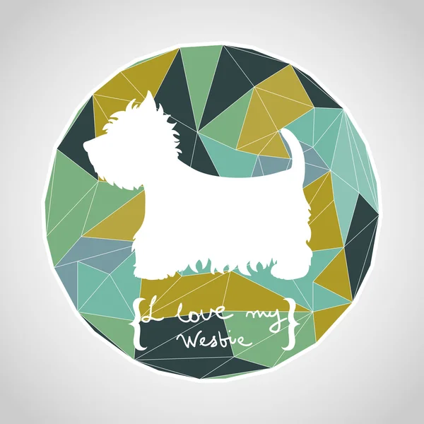 West highland terrier siluett. — Stock vektor