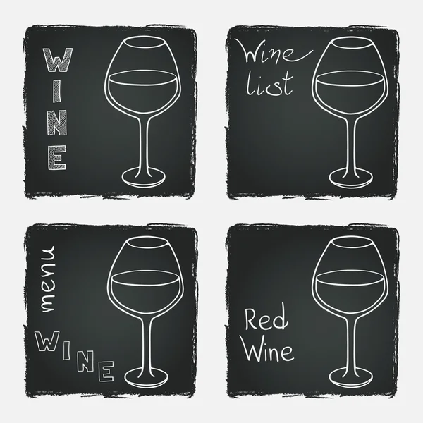 Set di bicchieri per vino — Vettoriale Stock