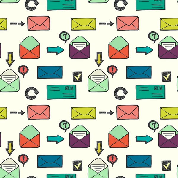 Schetsmatig letters en symbolen van mail — Stockvector