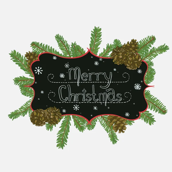 Dibujado a mano marco de Navidad desig — Archivo Imágenes Vectoriales