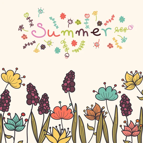 かわいい夏カード テンプレート — ストックベクタ