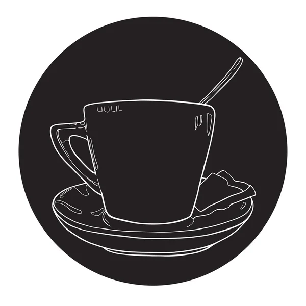 Tasse de café dessinée à la main — Image vectorielle