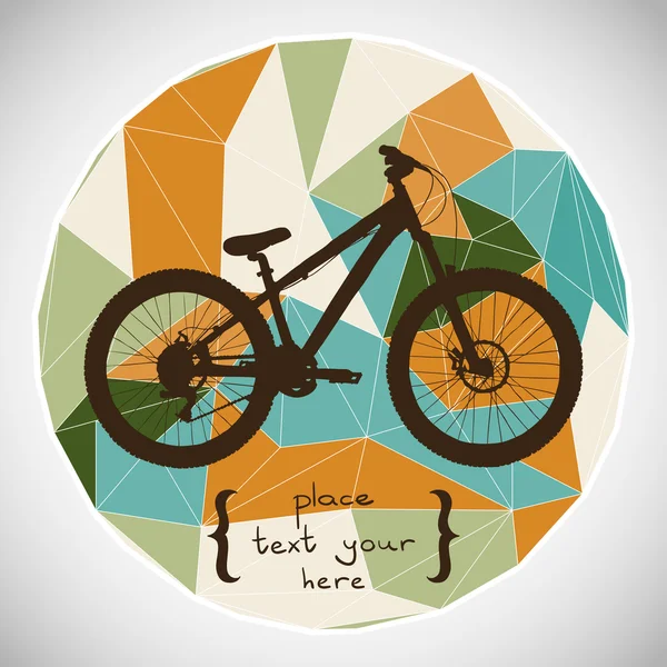 Silueta de bicicleta de montaña — Vector de stock