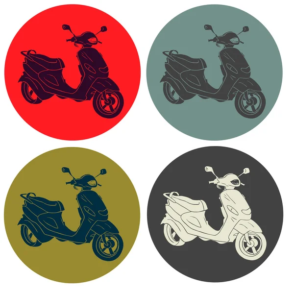 Hand drawn motorbike silhouettes — Stock Vector