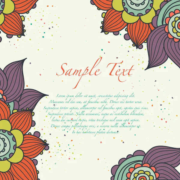 明るい花カード テンプレート — ストックベクタ