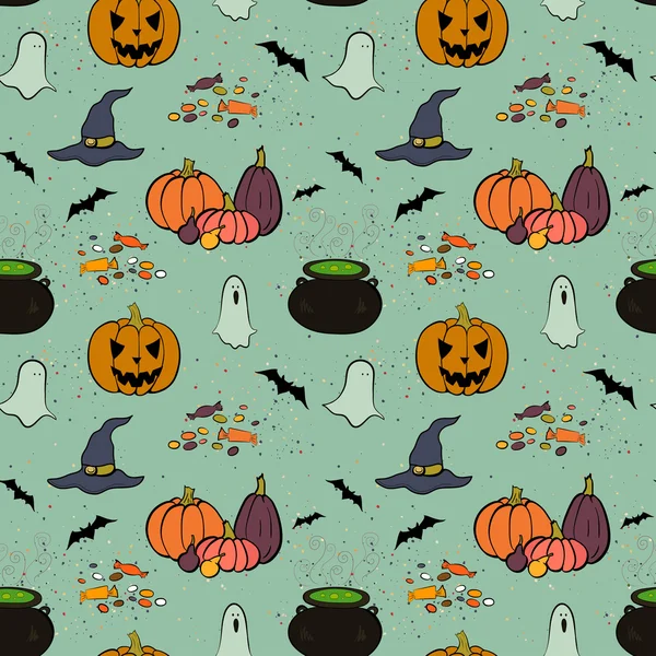 Halloween padrão sem costura — Vetor de Stock