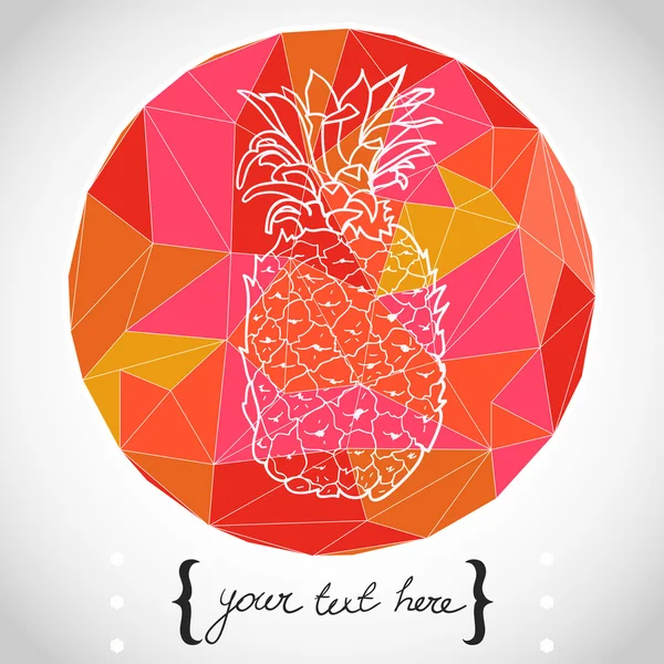 Piña y lugar para el texto . — Vector de stock