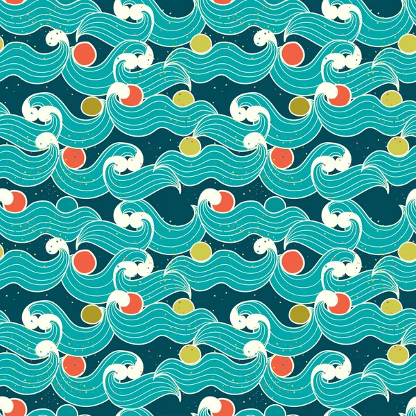 Pattern with colorful  waves — Stock Vector