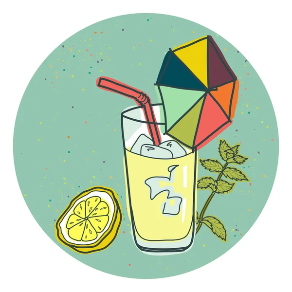 Dessin animé verre de limonade — Image vectorielle