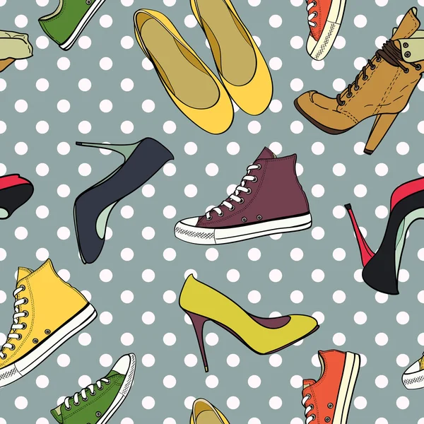 Hill schoenen en sneakers patroon — Stockvector