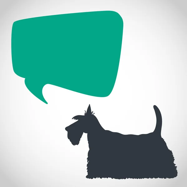 Silhouette pour chien et bulle vocale — Image vectorielle