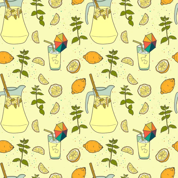 柠檬水无缝图案 — 图库矢量图片