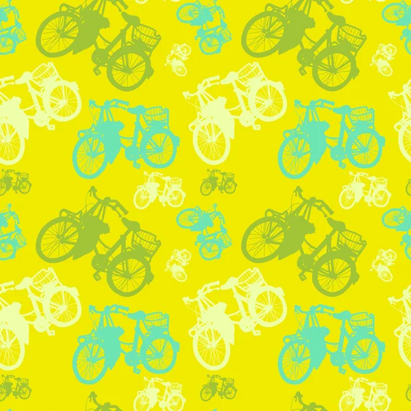 Pattern with bicycle silhouettes — Stock Vector