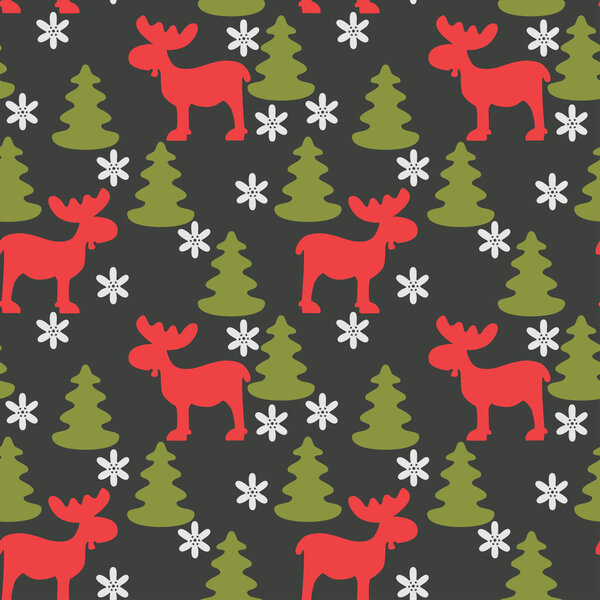 Бесшовный рисунок с лосем
