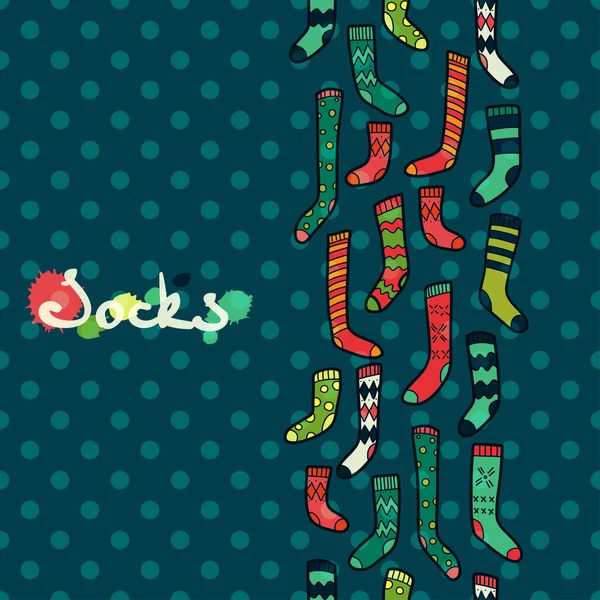 Patrón de Navidad con calcetines coloridos — Archivo Imágenes Vectoriales