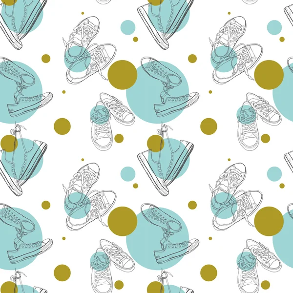 Pairs of sneakers outlines pattern.