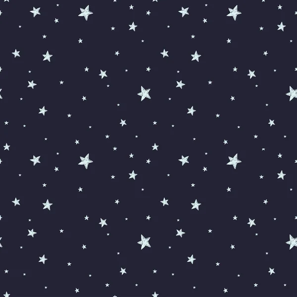 Pattern with night sky and stars — Stock Vector