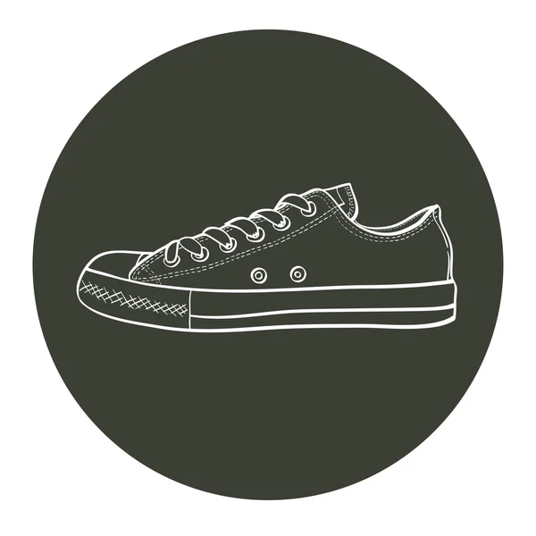 Zapatilla de deporte dibujada en un estilo de boceto . — Archivo Imágenes Vectoriales