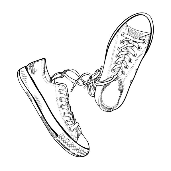 Sneakers in sketch style