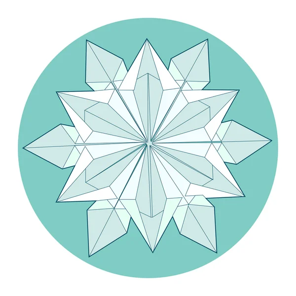 Flocon de neige origami blanc — Image vectorielle