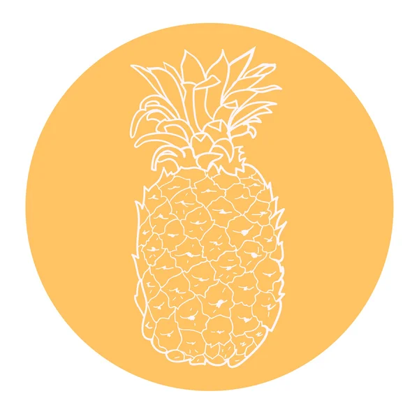 Handgetekende ananas — Stockvector