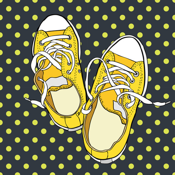 Pair of yellow sneakers