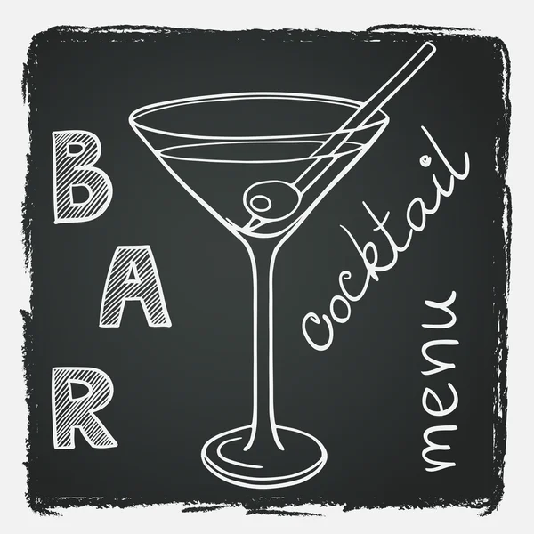 Doodle martini pohár — Stock Vector