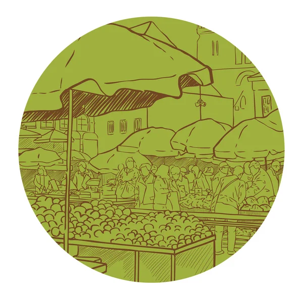 室外农民市场 — 图库矢量图片