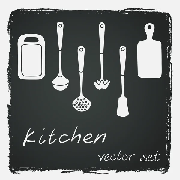 Set of different kitchen utensils — Stock Vector