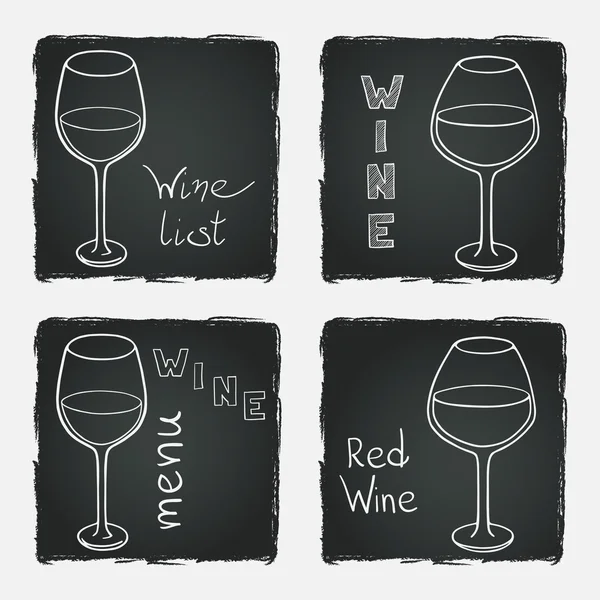 Verres pour vin rouge et blanc — Image vectorielle