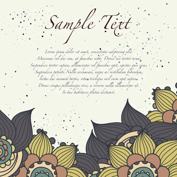 明るい花カード テンプレート — ストックベクタ
