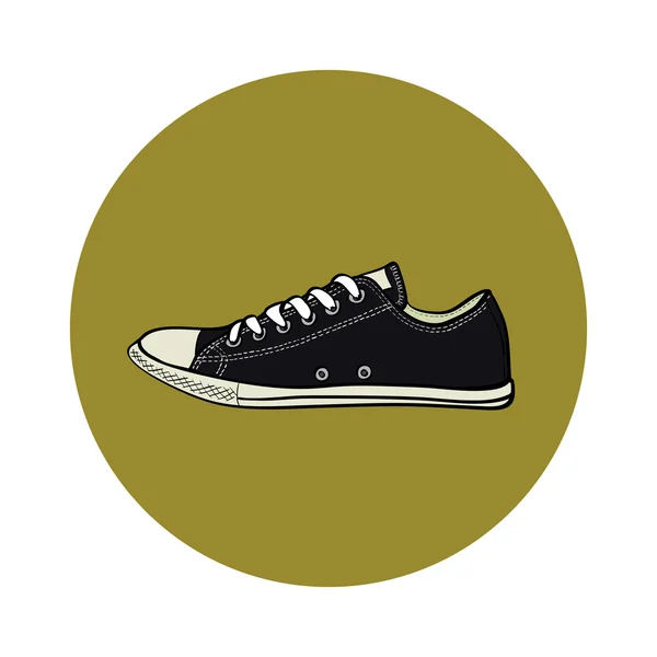 Low black sneaker — Stock Vector