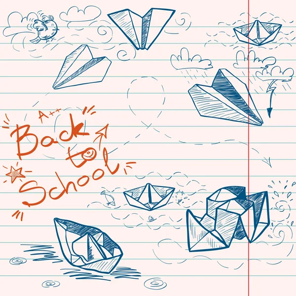 Hand drawn Back to School sketch — Stock Vector