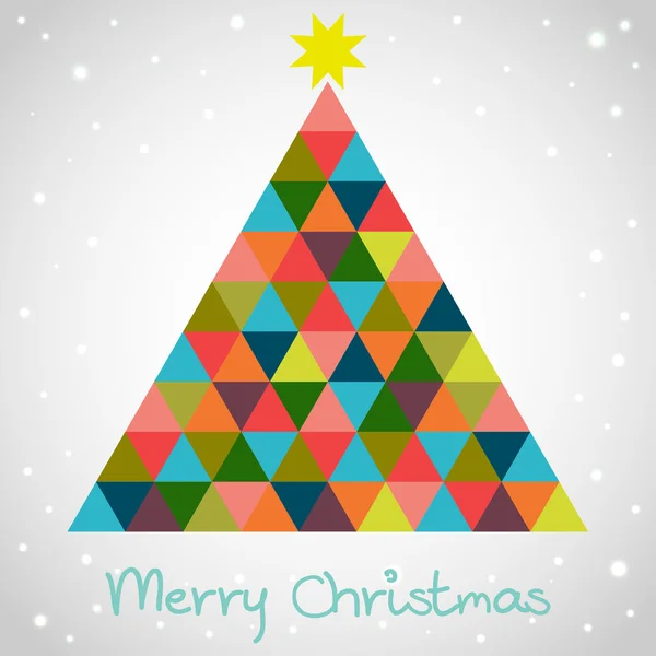 Geometriai fenyő-karácsonyfa. — Stock Vector